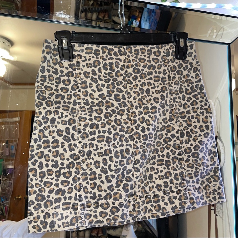 Cheetah Jean Skirt